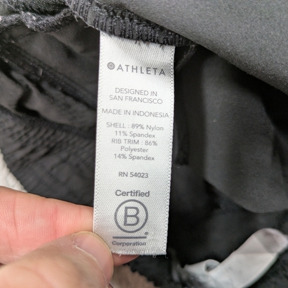 Athleta Pants Women's 2 Black Textured Brooklyn Jogger Nylon Light Run Travel - Picture 10 of 11